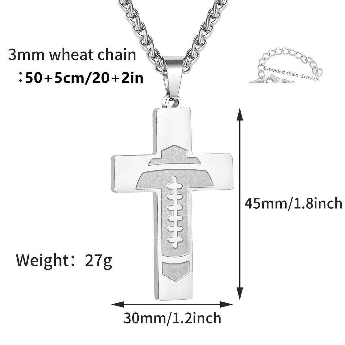 Football Cross Bible Pendant