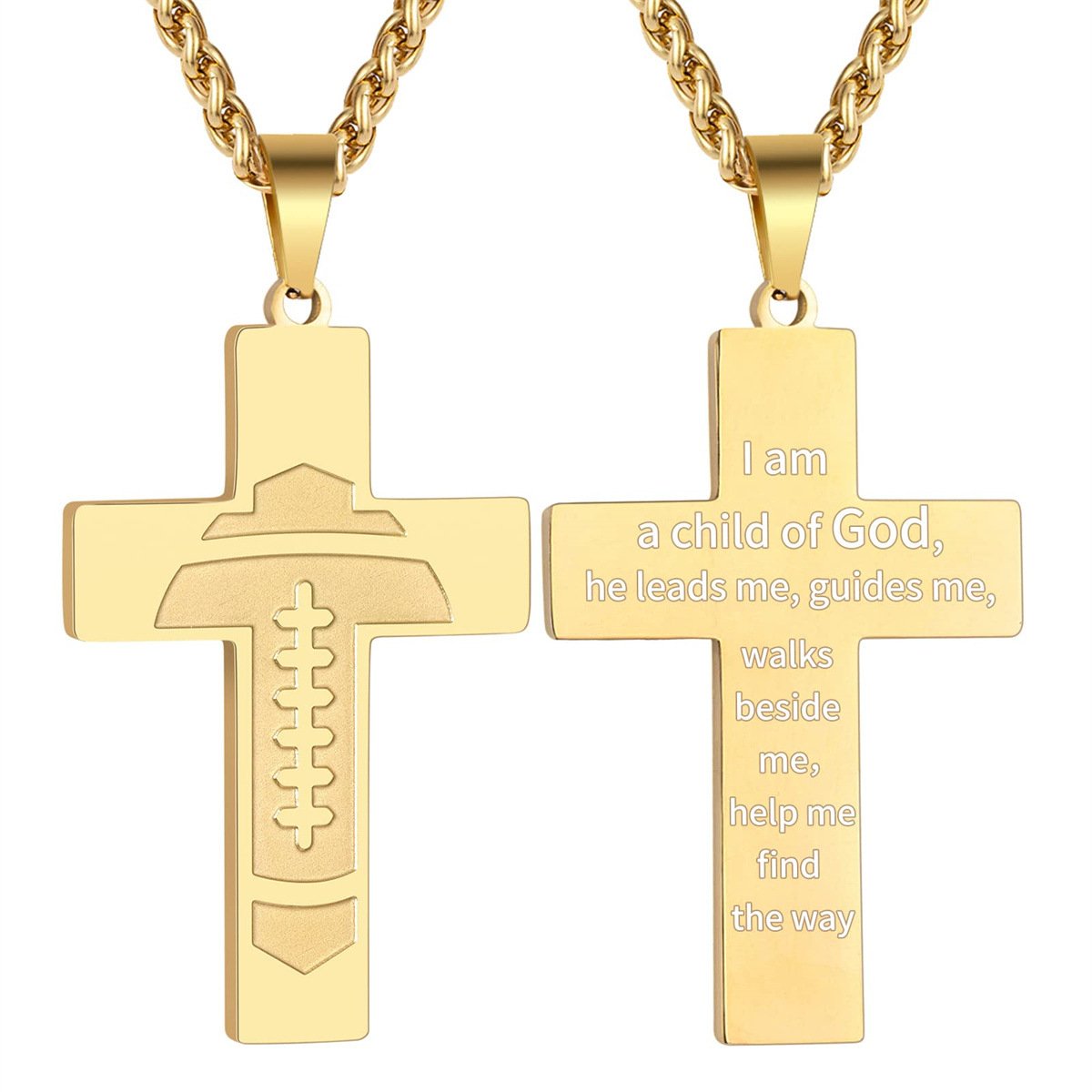 Football Cross Bible Pendant