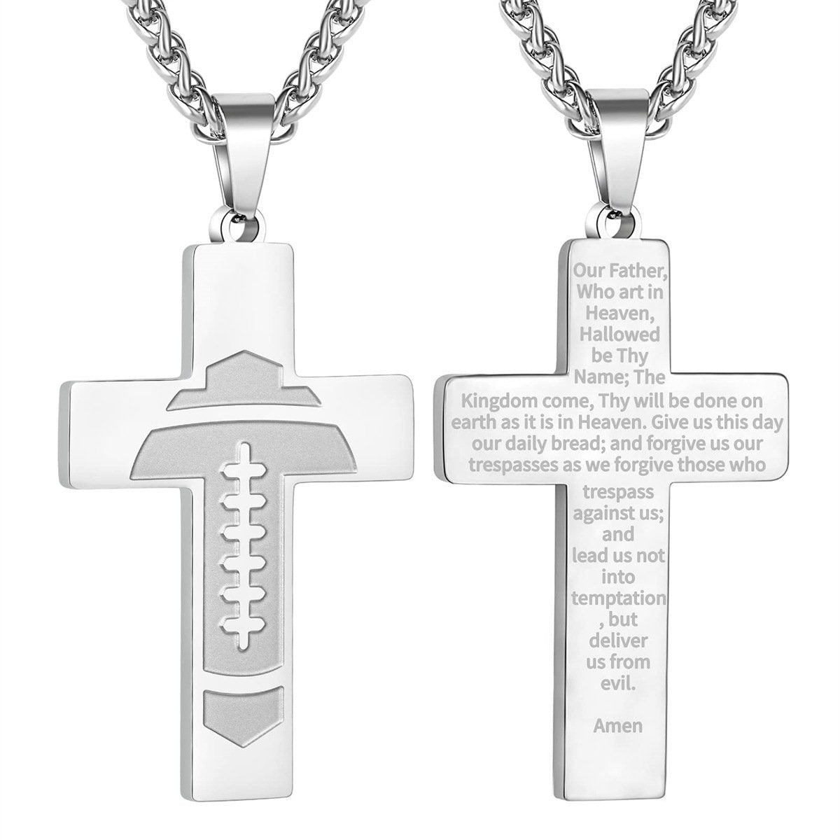 Football Cross Bible Pendant