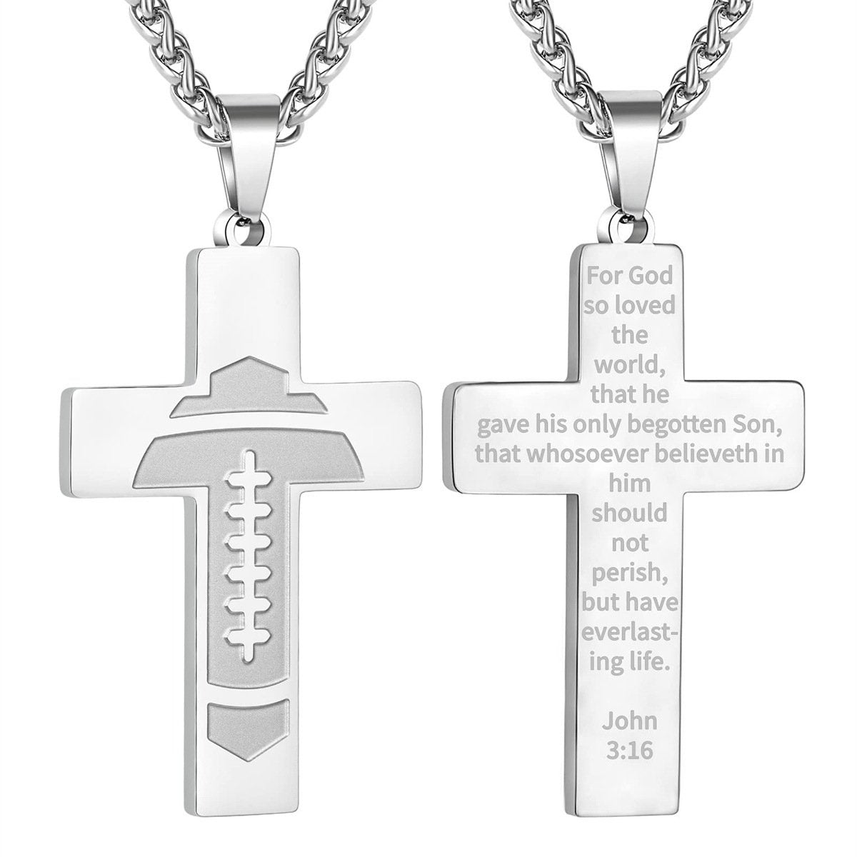 Football Cross Bible Pendant