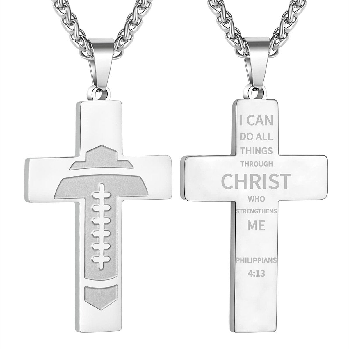 Football Cross Bible Pendant