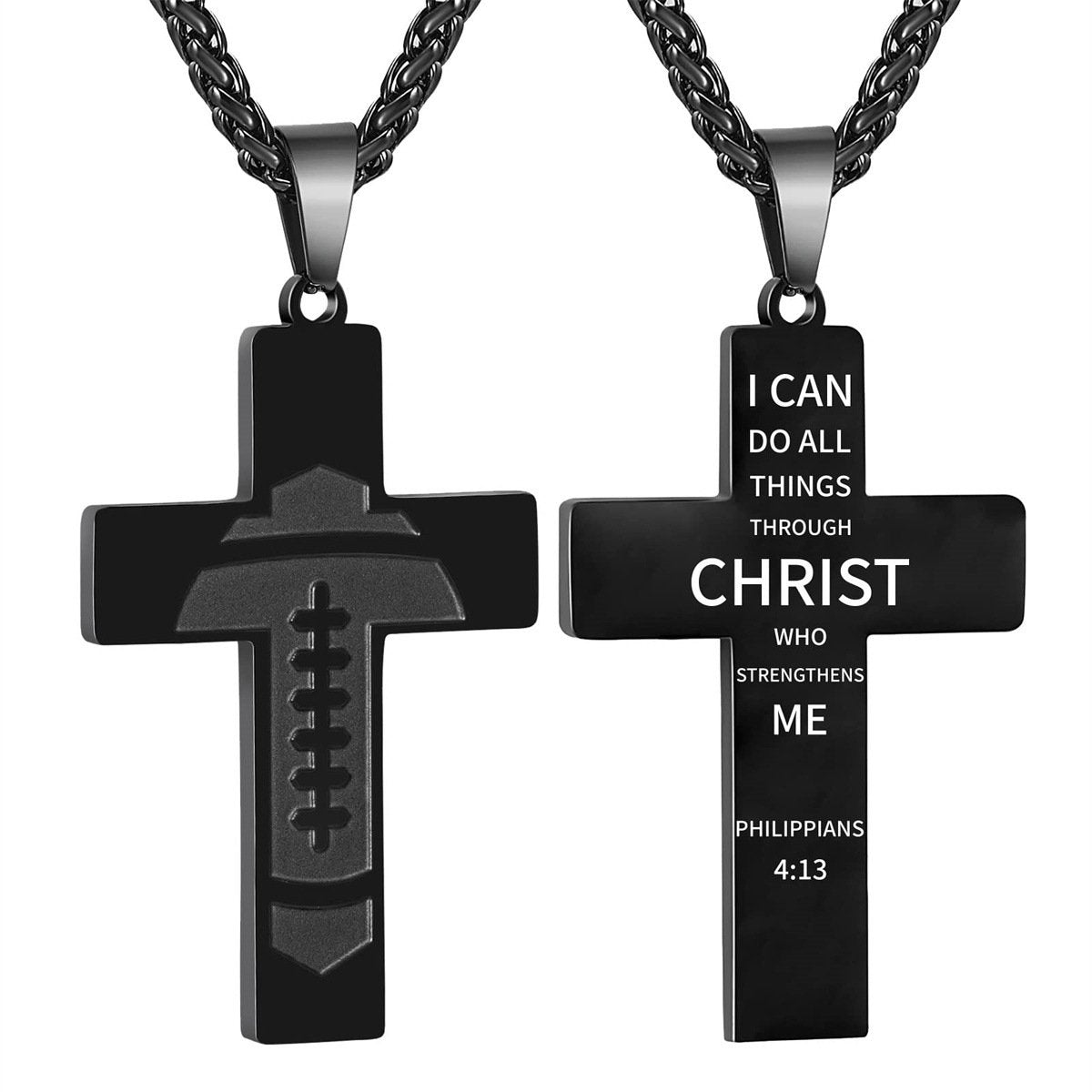 Football Cross Bible Pendant