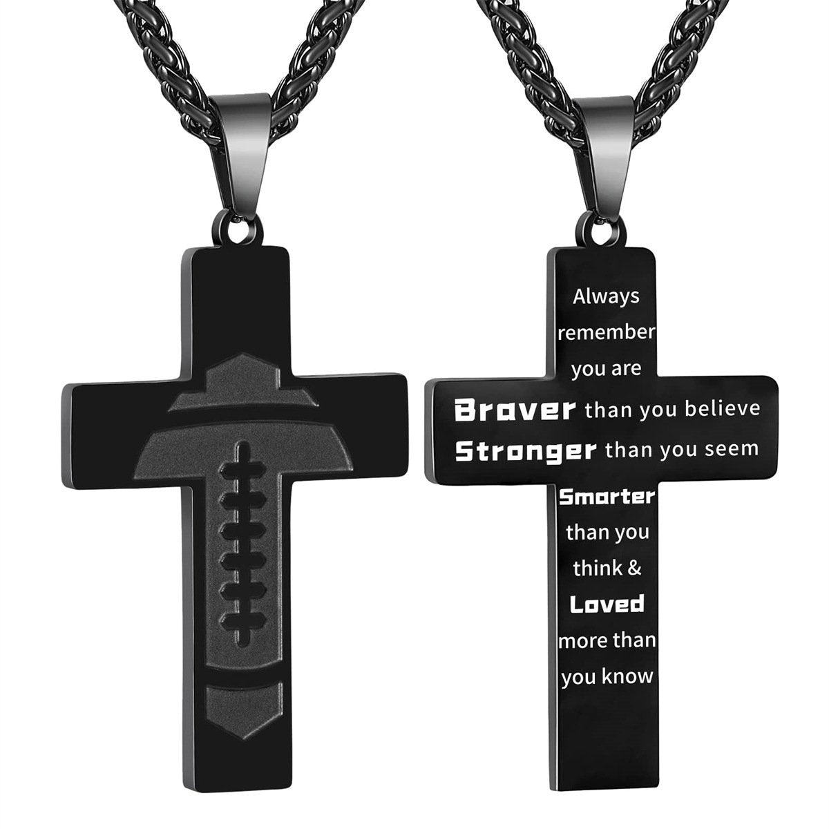 Football Cross Bible Pendant