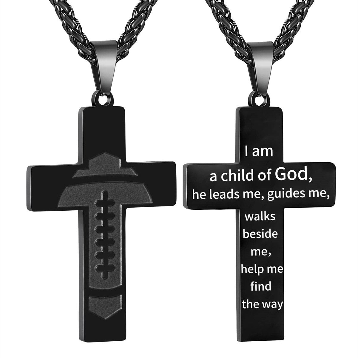 Football Cross Bible Pendant