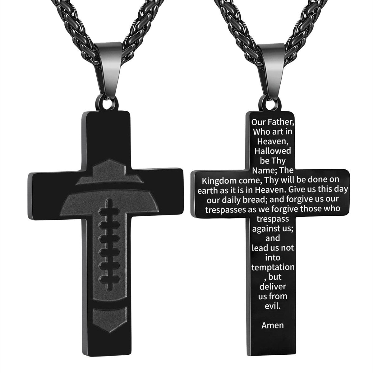 Football Cross Bible Pendant