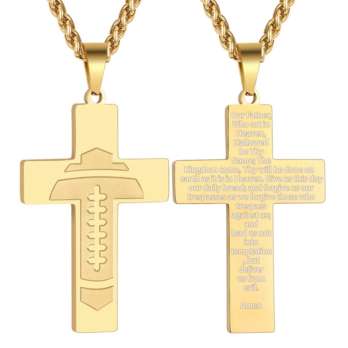 Football Cross Bible Pendant