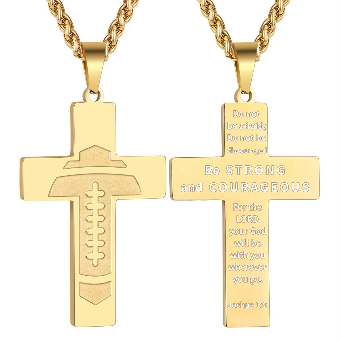 Football Cross Bible Pendant