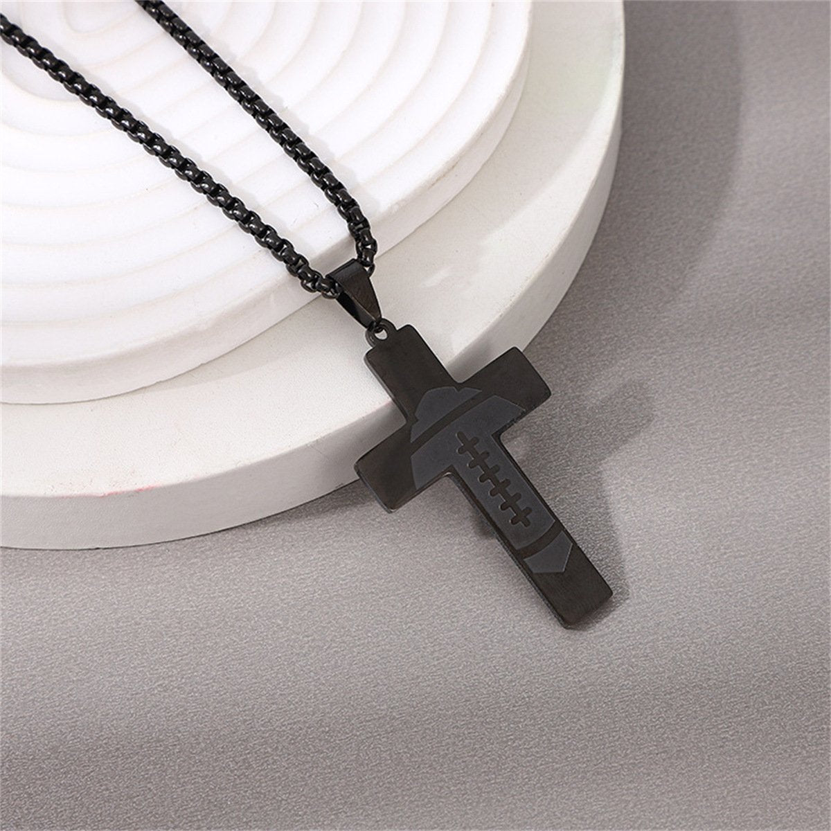 Football Cross Bible Pendant