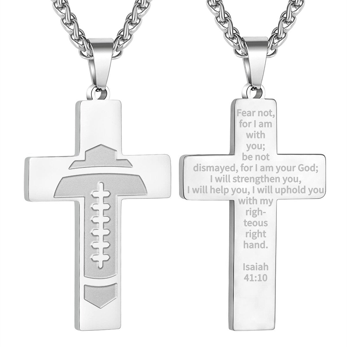 Football Cross Bible Pendant