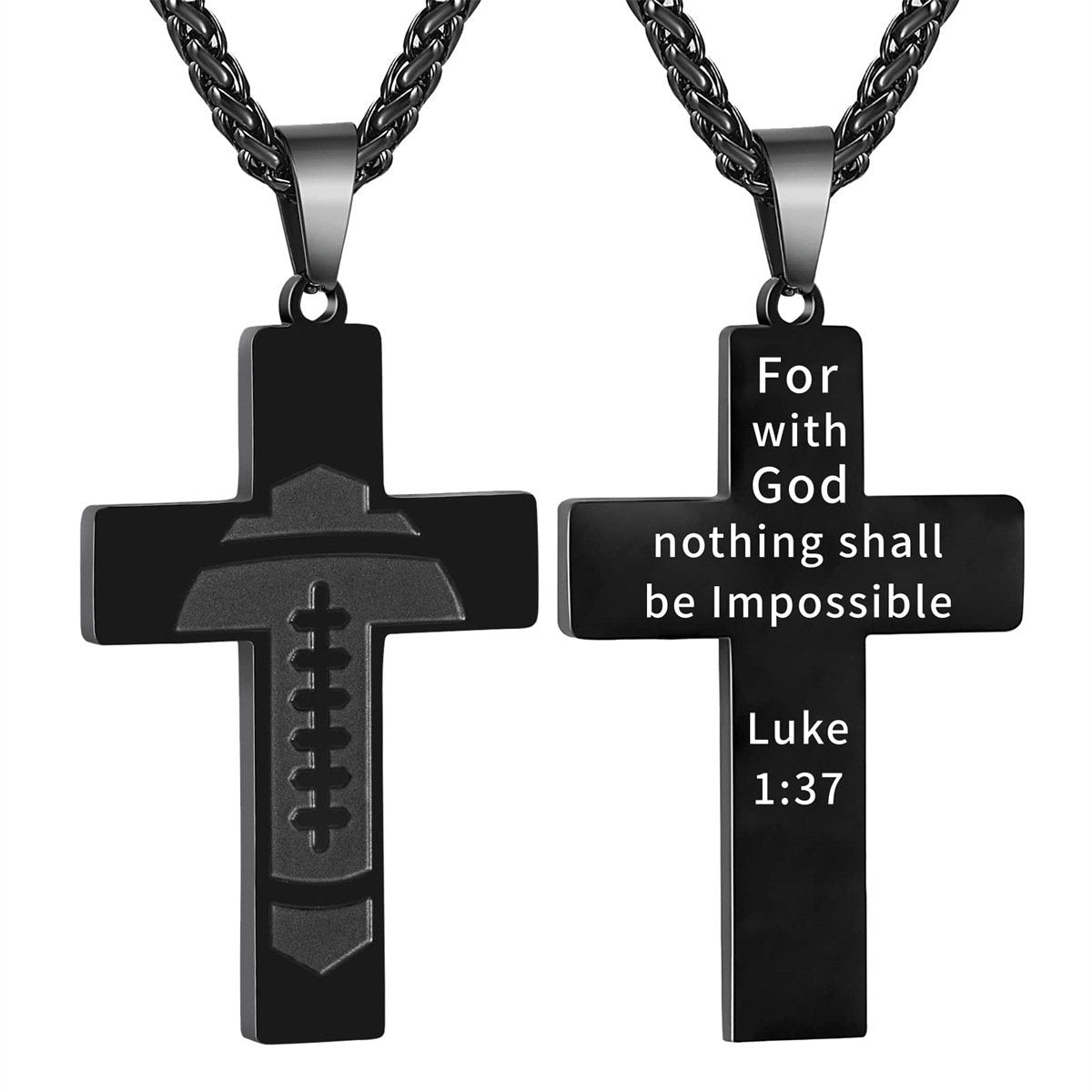 Football Cross Bible Pendant