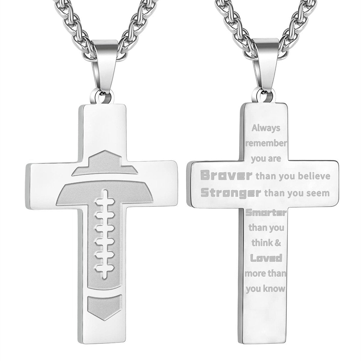 Football Cross Bible Pendant