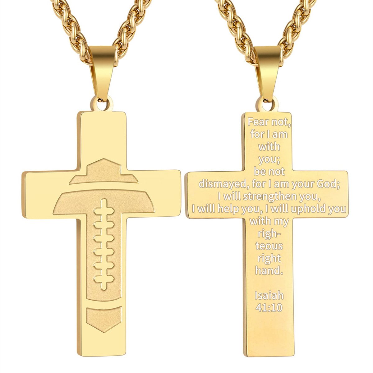 Football Cross Bible Pendant